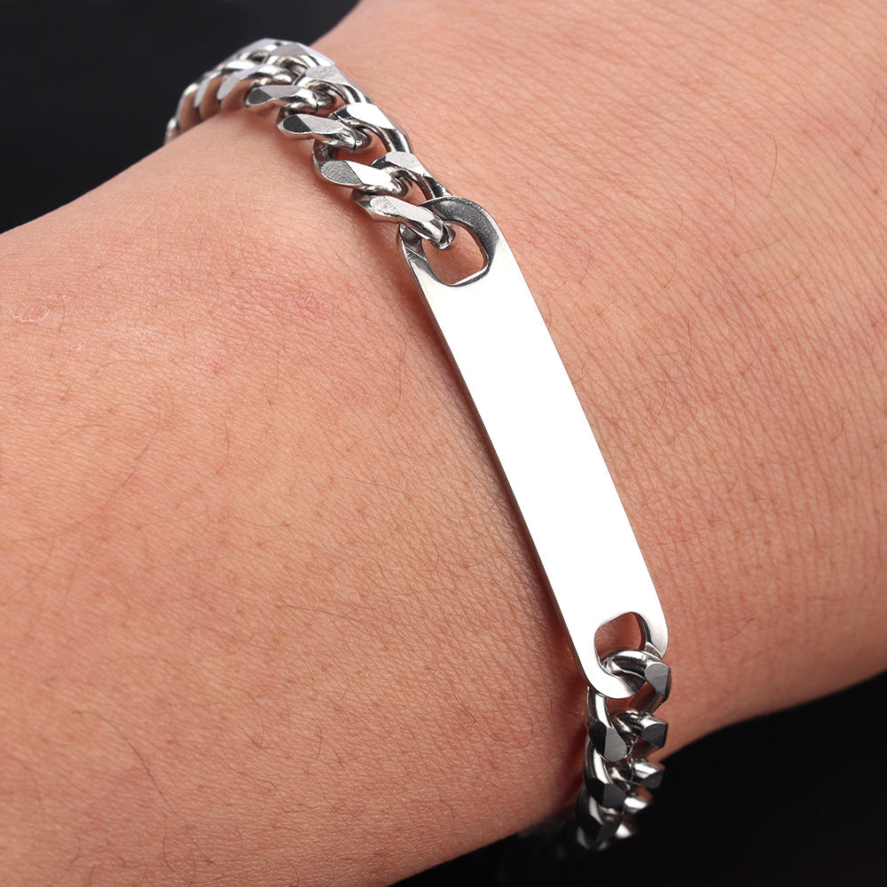 Gravur-Armband aus Edelstahl – personalisierbar, Silber/Gold/Schwarz