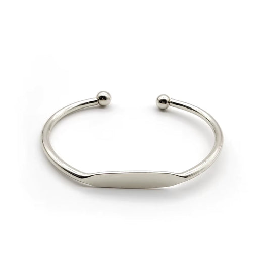 C-förmiges offenes Armband minimalistisches Design, Edelstahl-Legierung