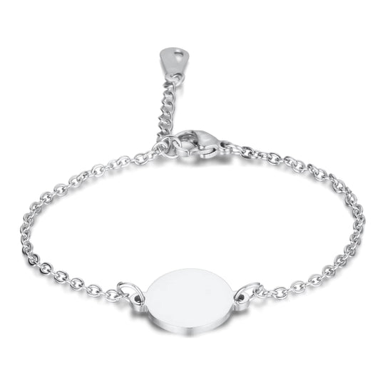 Edelstahl-Armband mit Gravurplatte (Silber/Gold)