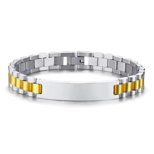 Herrenarmband mit Gravurplatte – 3 Farben