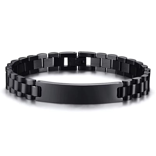 Herrenarmband mit Gravurplatte – 3 Farben