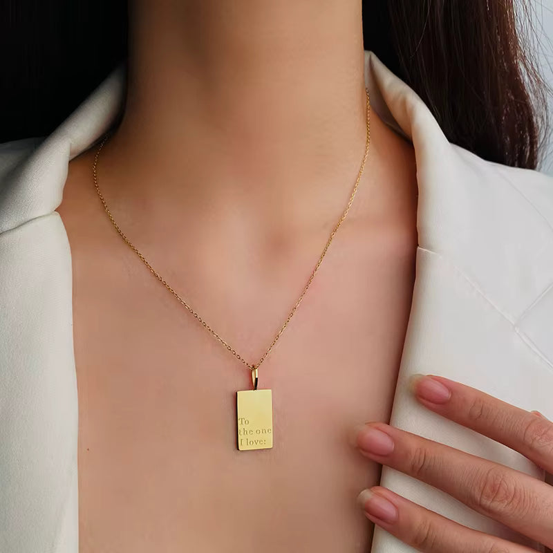 Hexagon-Halskette aus Edelstahl – vergoldet