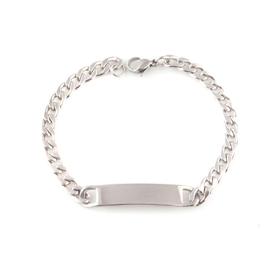 Armband mit Gravurplatte – Silber/Gold/Schwarz