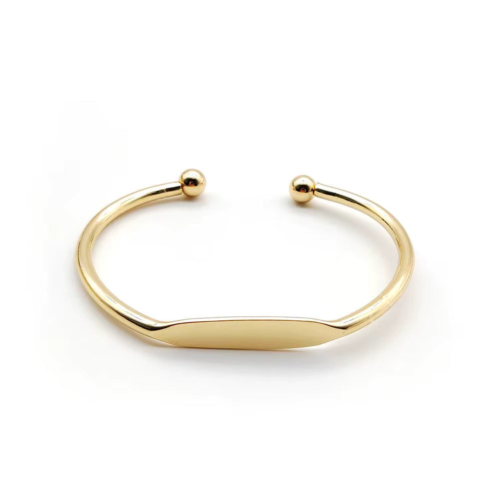 C-förmiges offenes Armband minimalistisches Design, Edelstahl-Legierung