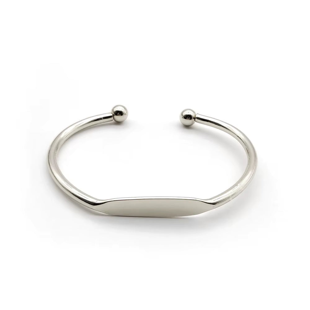 C-förmiges offenes Armband minimalistisches Design, Edelstahl-Legierung