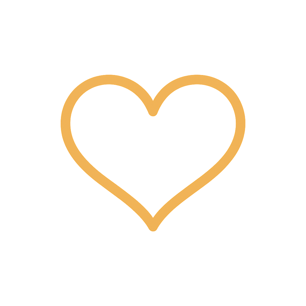 Herz Icon Gold mit transparenten Hintergrund